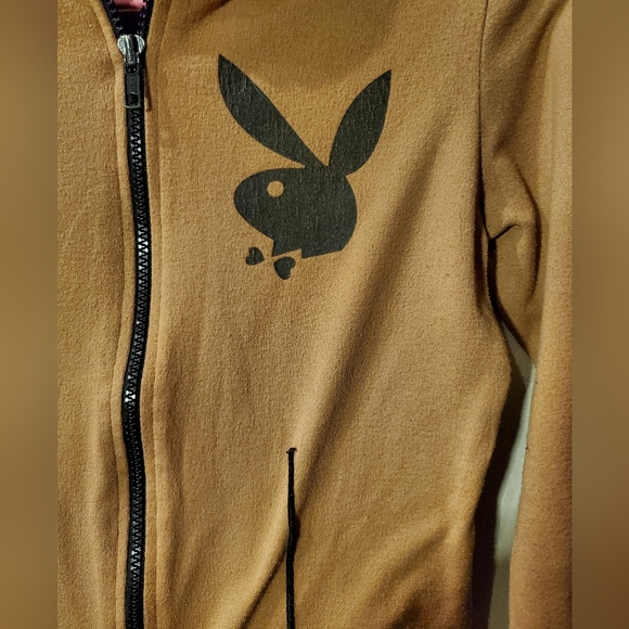 Vintage Playboy Zip Up Tan Light Coat Size Small - Picture 6 of 9